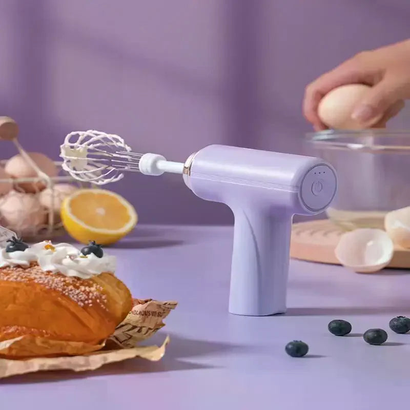 Rechargeable Handheld Electric Egg Beater Wireless Hand Mixer Baking Qme