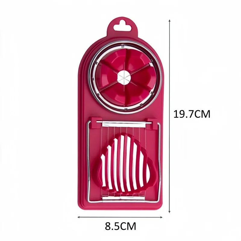 Multifunctional Egg Cutter PP Base Stainless Steel Wire Drawing Egg Cutter Fancy Divider Egg Cutting Tool Kitchen Tools Qme 1PC red