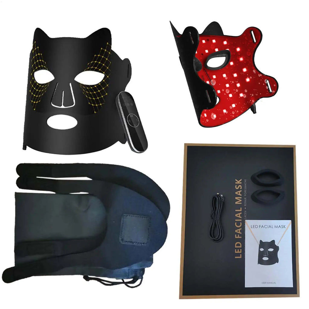 4 Colors Photon Silicone Face LED Mask Anti-aging Rejuvenation Qme