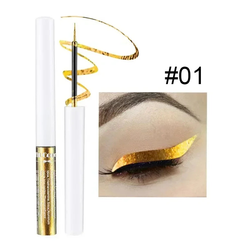 1PC Pearl Gloss Shiny Metallic Eyeshadow Liner Liquid Chameleons Eyeliner Multi Chrome Color Aurora Eye Makeup Glitter Pigment Qme 01