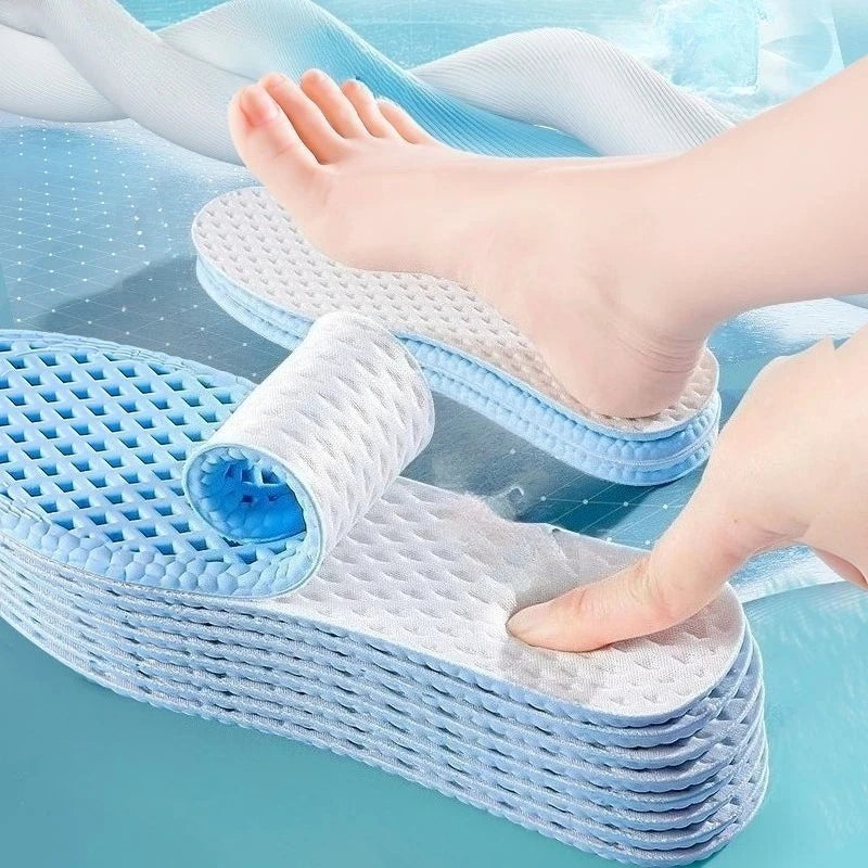Mesh Breathable Insoles for Shoes Men Summer Cool Insole Feet Running Sports Shock Absorption Shoe Sole Memory foam Shoes Pads Qme