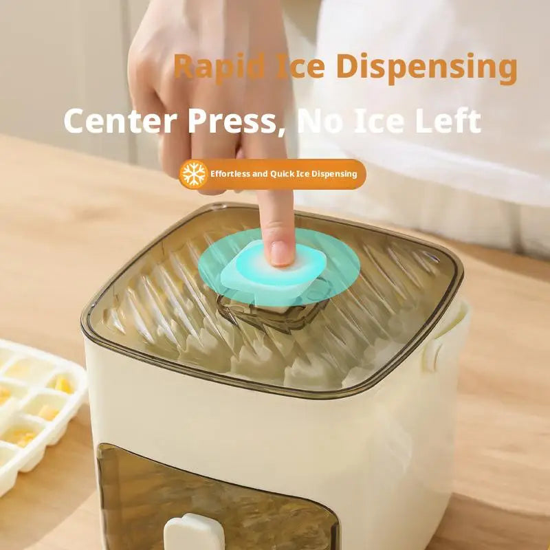 Ice Cube Tray Lid Bin Space-saving Small Bucket Tongs Easy Release Qme