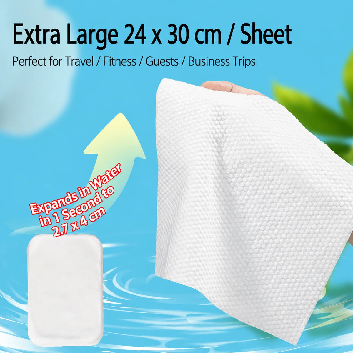 12 Disposable Compressed Face Towels Thick Large Individually Qme