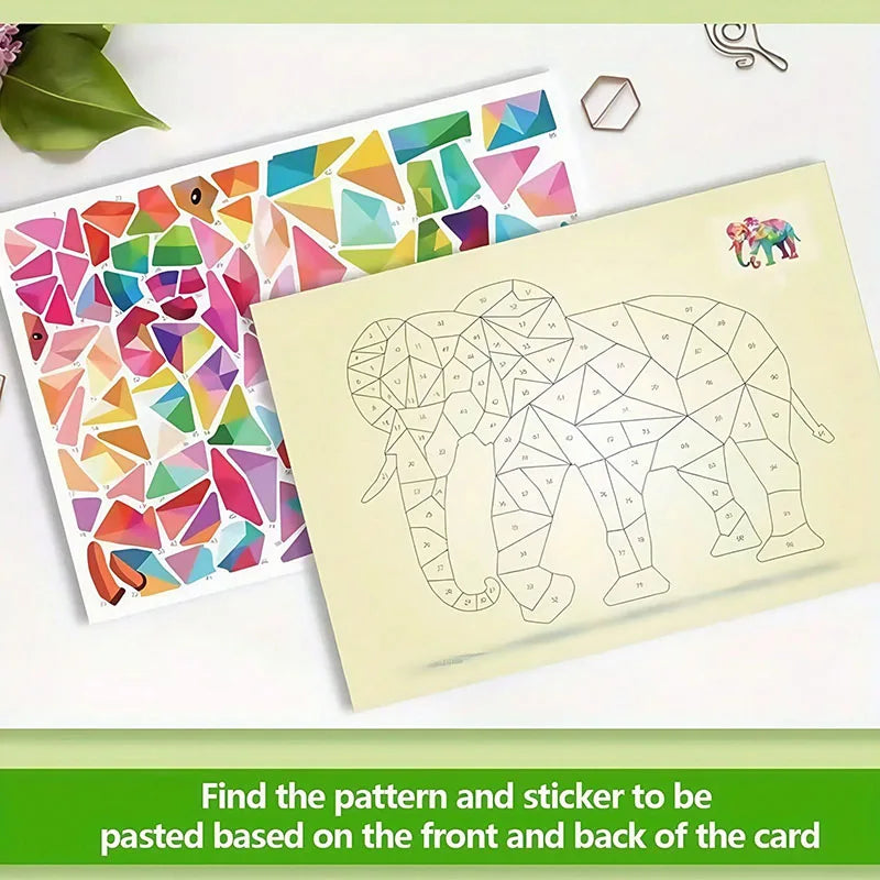 3D Animal Jigsaw Puzzle Stickers DIY Handmade Creative Collage Art Set With Self-Adhesive Paper Back To School Gifts Educational Qme