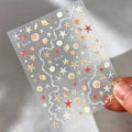 1 Sheet 5D Summer Seashell Nail Sticker Shiny Embossed Starfish Nails Qme B