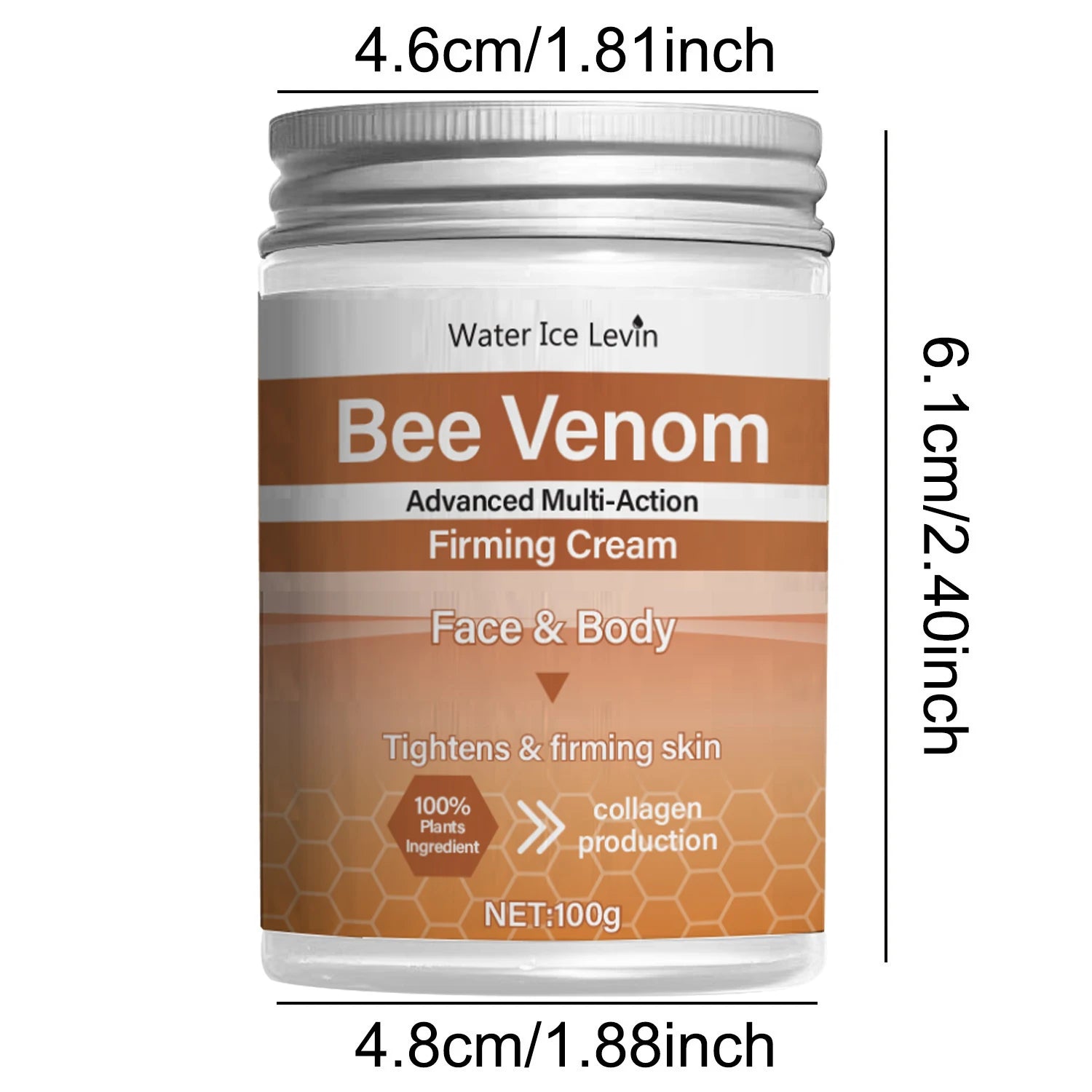 Bee Venom Firming Abdominal Cream - Plant-Based, Moisturizing and Hydrating, Contains Hyaluronic Acid, Suitable for All Skin Types, Gentle on Sensitive Skin, Turmeric Skincare Qme