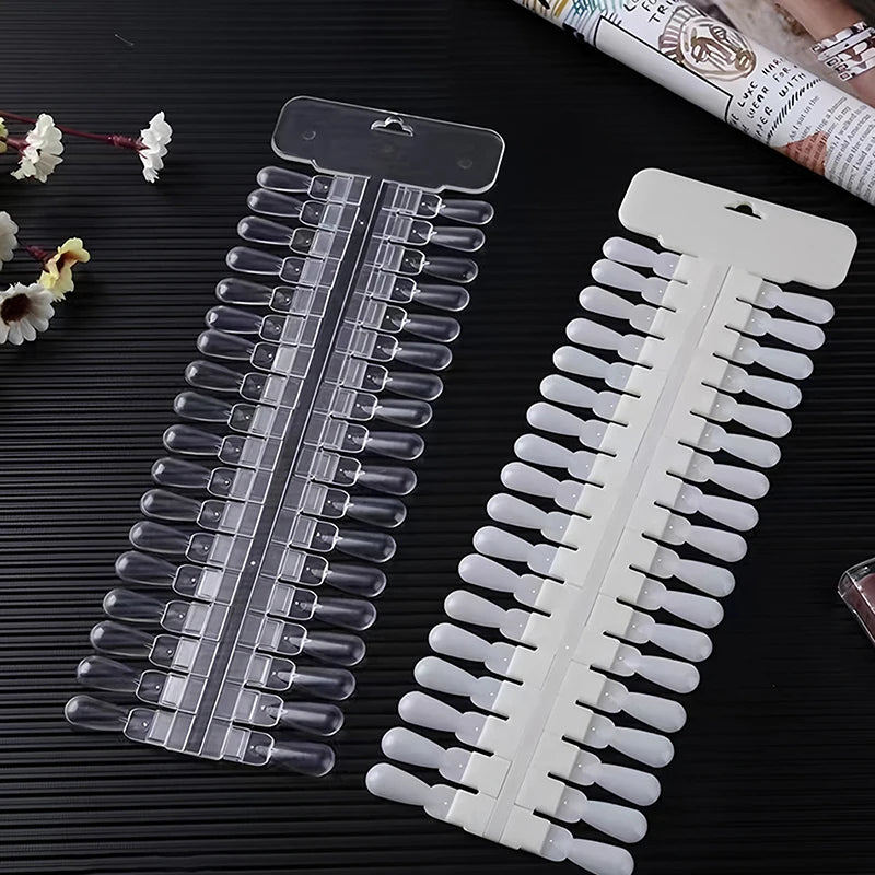 Natural Clear Card Removable Nail Art Display False Tips Rack Qme