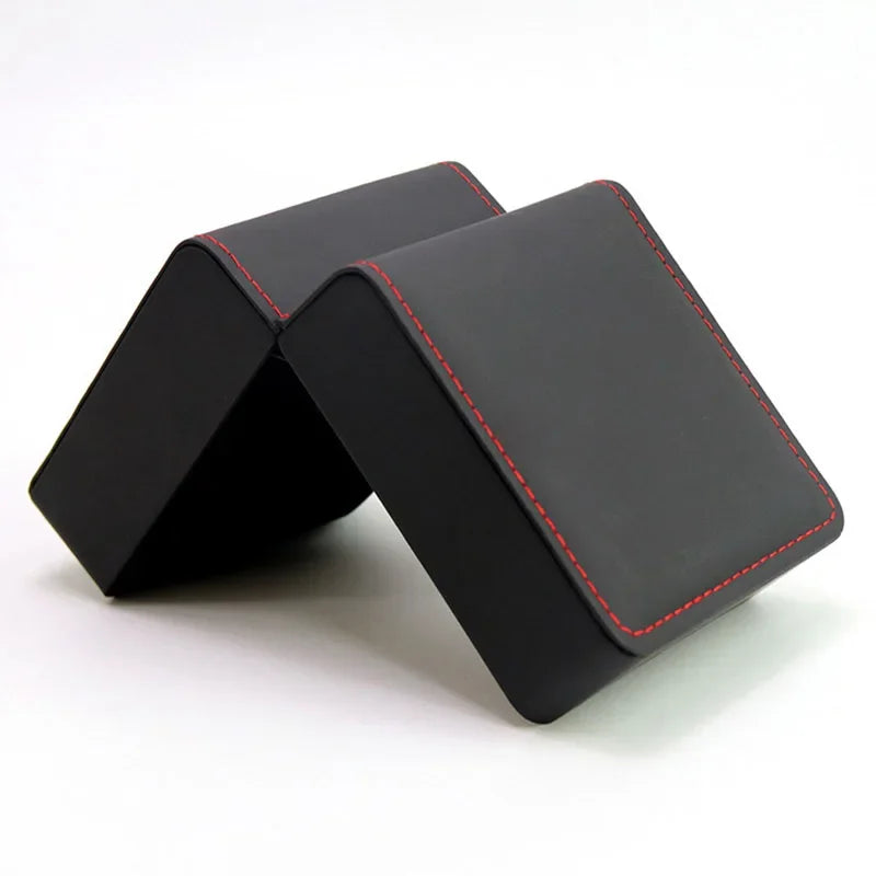 Portable Watch Box PU Leather Watch Case Organizer Storage Holder for Men Women Bracelet Vintage Jewelry Box with Leather Pillow Qme 59MatteBR