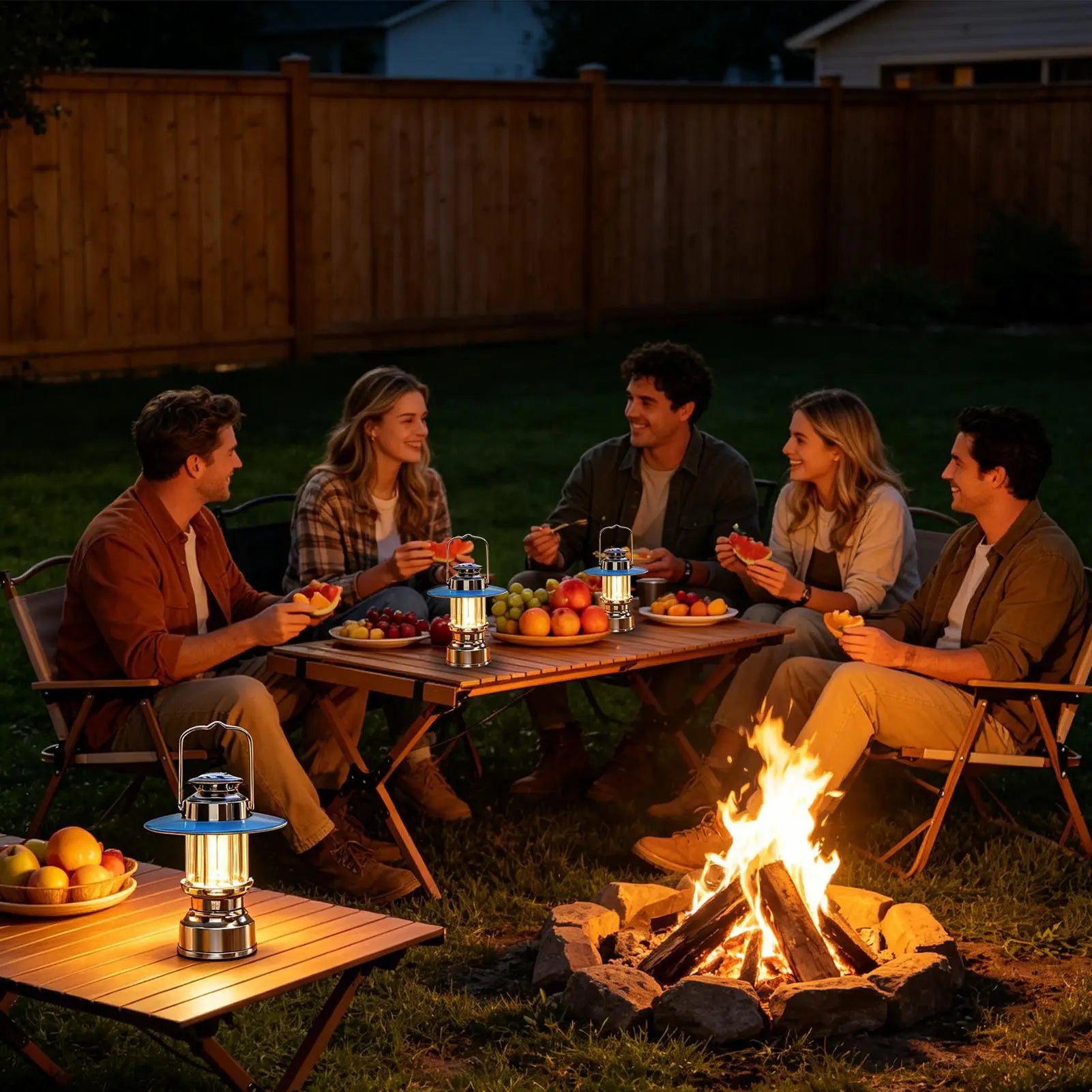 LED Lantern Rechargeable Stepless Dimming Vintage Waterproof Outdoor Qme