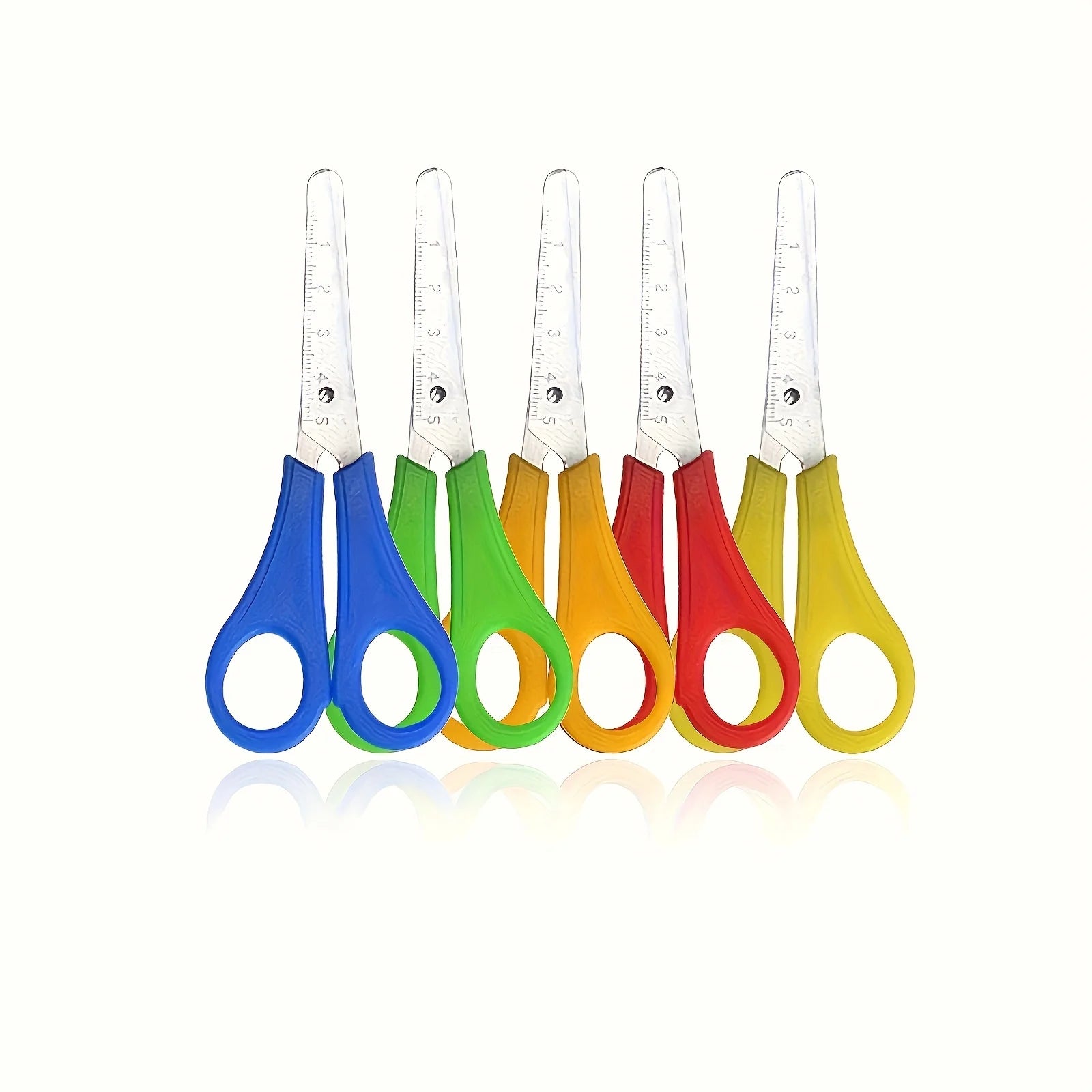 10Pcs Random Color Kids Safety Scissors Stainless Steel Blunt Tip Student Craft Scissors Portable School Office Paper Cutting Qme