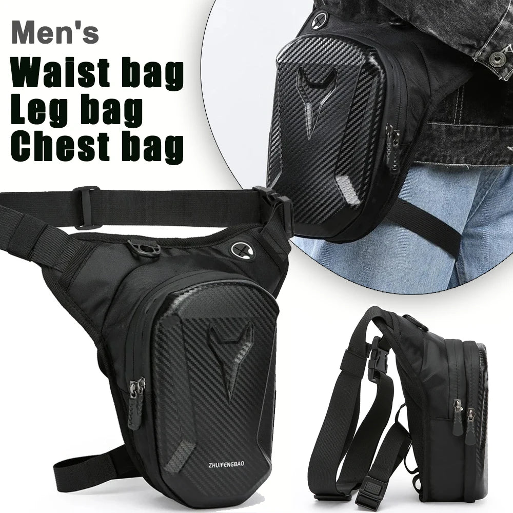 Motorcycle Men's Backpack Waterproof Motorcycle Riding Bag - Chest Waist Drop Leg Pack for Outdoor Sports Travel Accessories Qme
