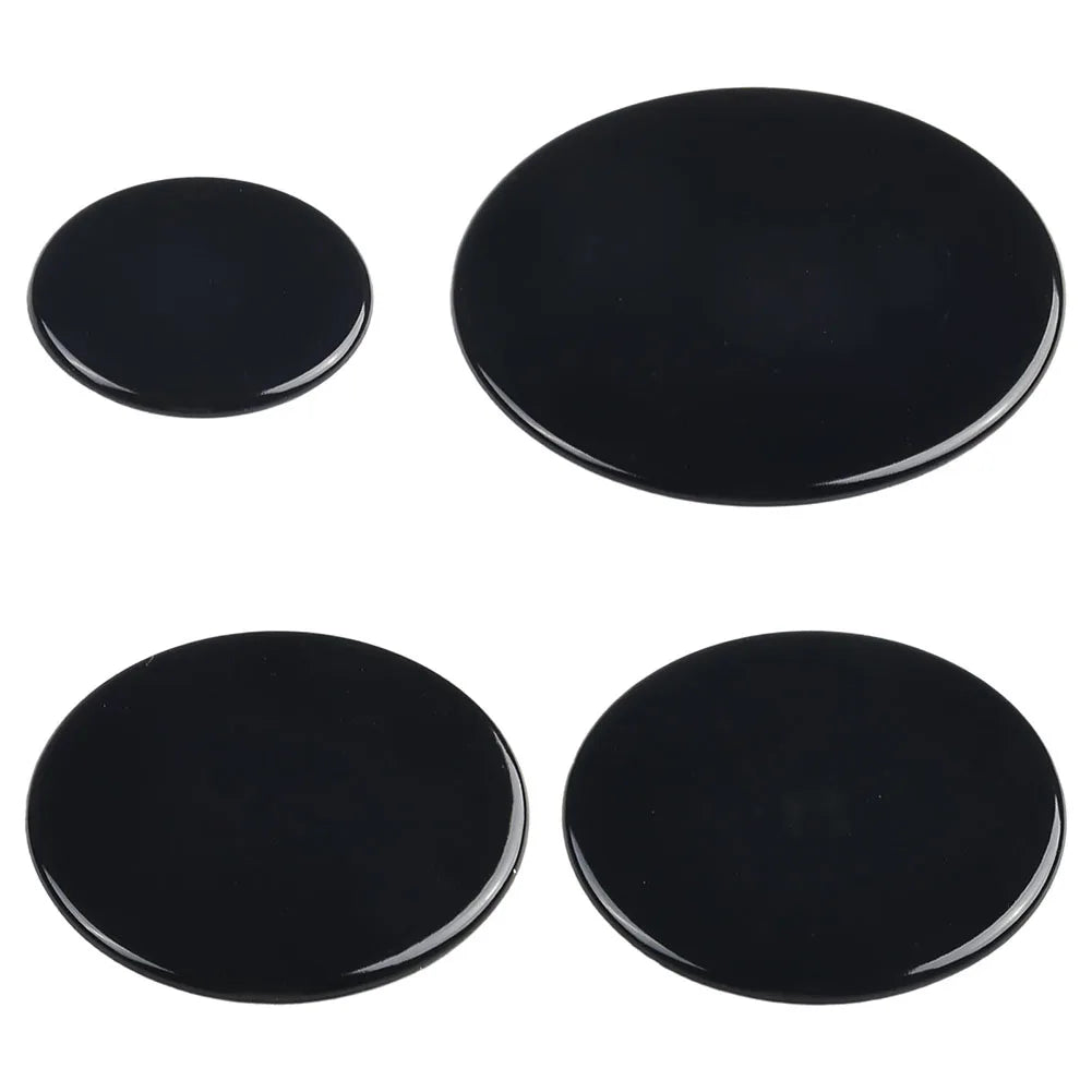 4 Pcs Cooker Hob Gas Burner Cap Round Non-stick BBQ Grill Mat For Medium Gas Cookers Burner Covers Cooking Grilling Sheet Parts Qme Flat
