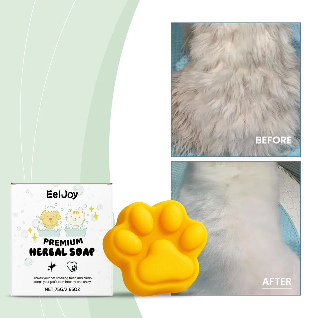 EelJoy Pet Soap Plant Ingredients Daily Cleaning Cat and Dog Body Hair Removal Odor Fresh Soap Qme