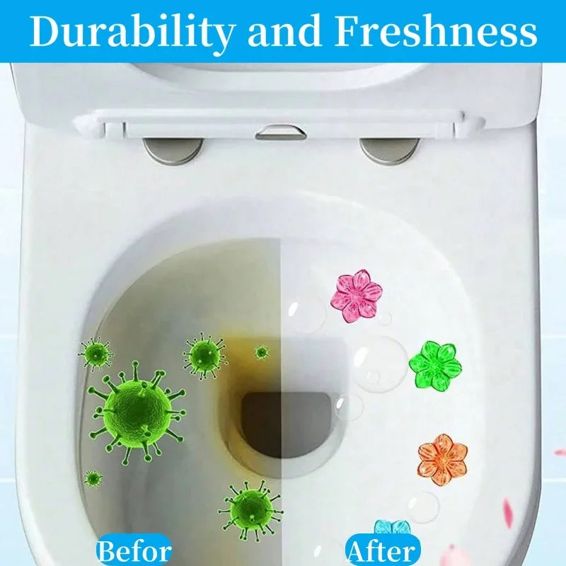 3Pcs Toilet Cleaner Gel Fresh Flower Aromatic Drain Toilet Cleaning Detergent Air Freshener Remove Odors Home Bathroom Tools Qme