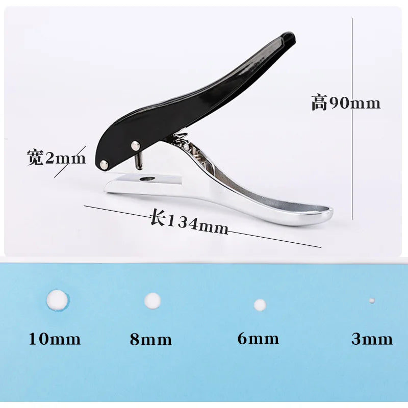 Metal Hole Punch Pliers Round Hole Hand Puncher for ID Cards PVC Cards Leather Craft Tag Binding Tool Leather Punch Tool Qme