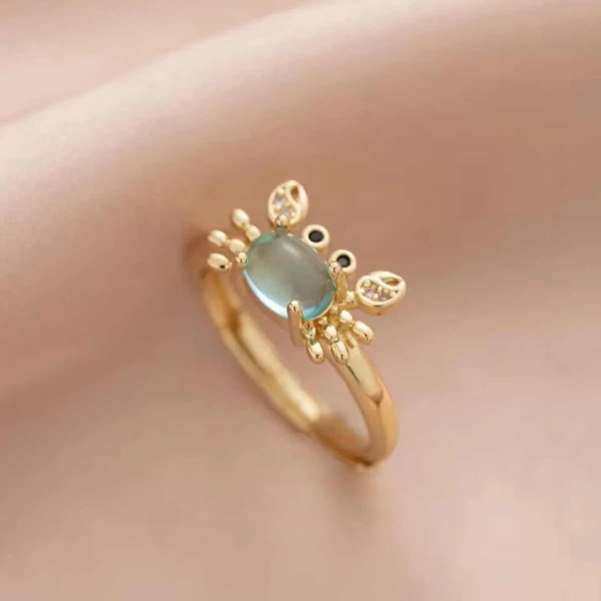 1pcs Exquisite Mini Cute Crab Charm Originality Personalized Ring Women's Simplicity Party Holiday Gift Jewelry Accessories Gift Qme