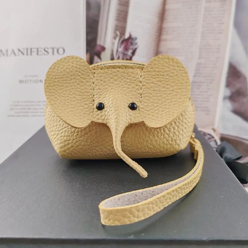 PU Leather Elephant Money Bag Women Coin Purse With Key Ring Multifunctional Zipper Storage Bags Key Case Qme style 11