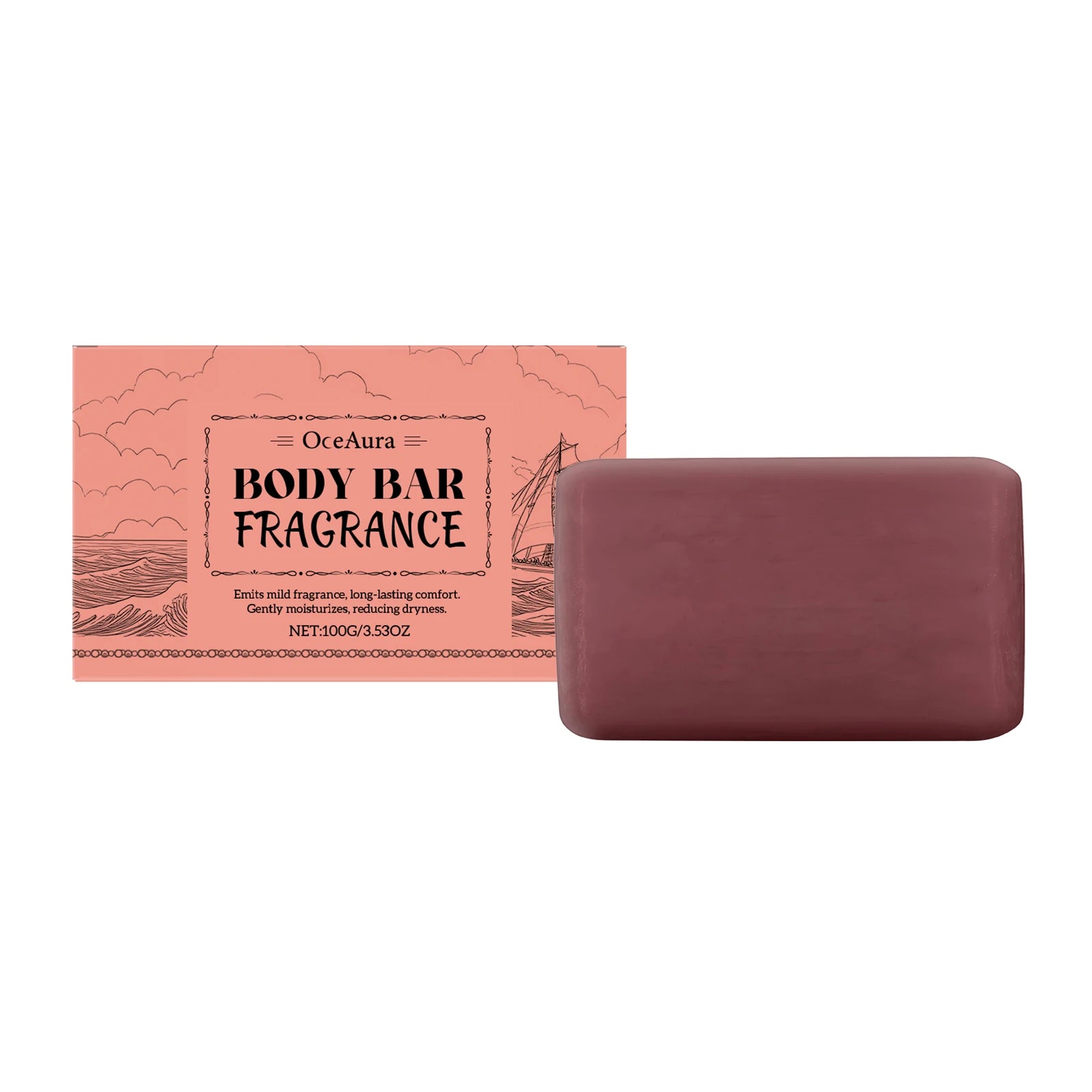 Sandalwood Scented Body Bar Moisturizing Gentle Cleansing Soap for Bath Shower Long-Lasting Fragrance Handmade Natural Skin Care Qme 100g Boxed
