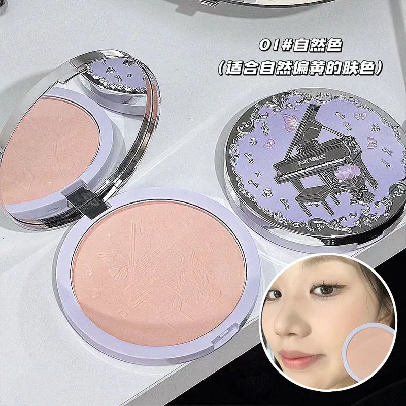 ART VALUE Matter Face Pressed Powder Soft Mist Setting Powder Three-color Face Makeup Long Lasting Oil Control Foundation Beauty Qme