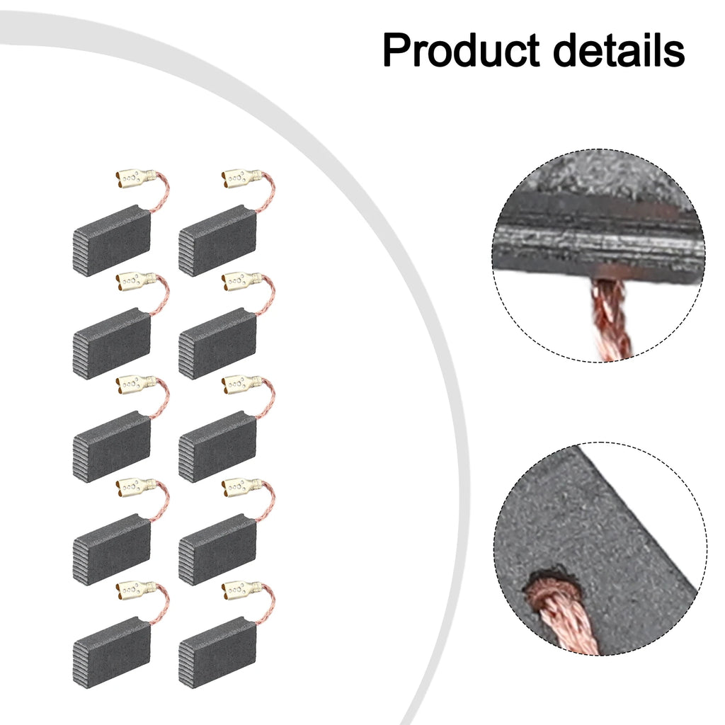 10PCS Carbon Brushes Motor Carbons Carbon For Bosch GWS 1000,1100,1400,10,11,14 5*10*17Mm Tools Accessories Qme