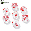 Pandahall 10Pcs Transparent Glass Round Ball Beads Handmade Enamel Glass Beads Red Sweet Heart Beads for Necklace Jewelry Making Qme Other