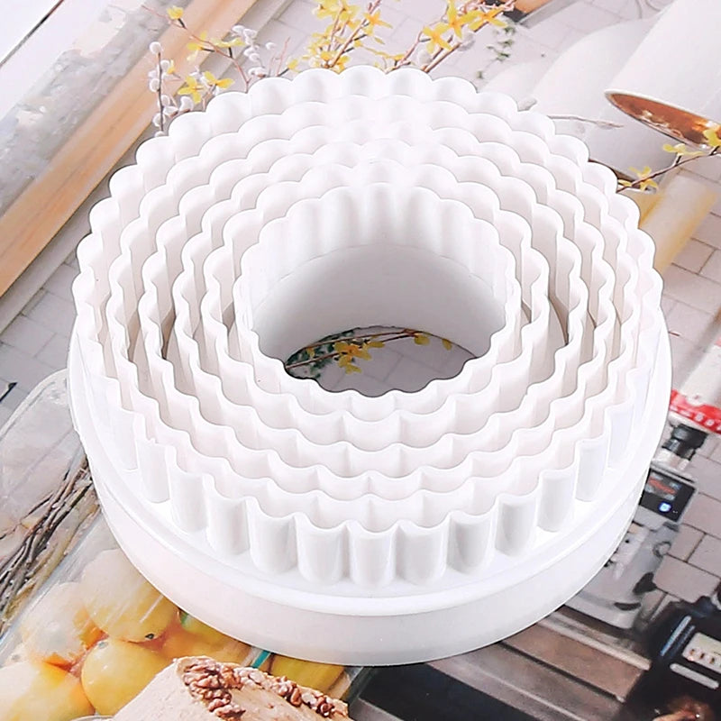 White Wave Round Double-sided Cookie Cutters Kitchen Tools Baking Qme