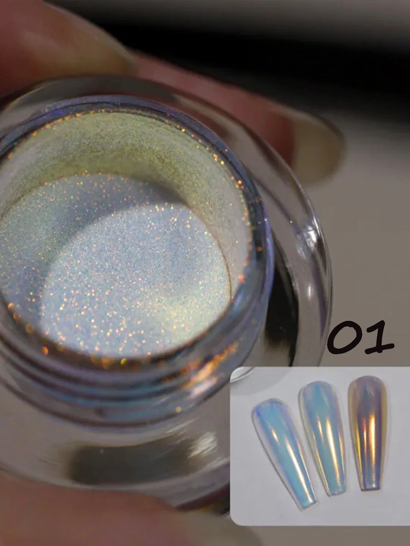 Moonlight Aurora Nail Powder Mirror Effect Fairy Dust Polarized Art Qme 01