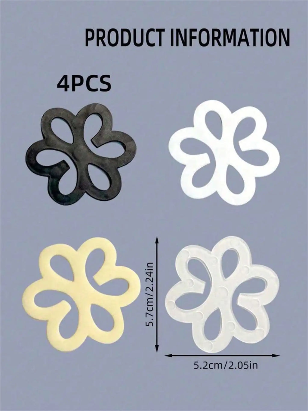 4-piece Flower Shaped Heart-shaped Butterfly Bra Buckle Invisible Qme 4pcs M