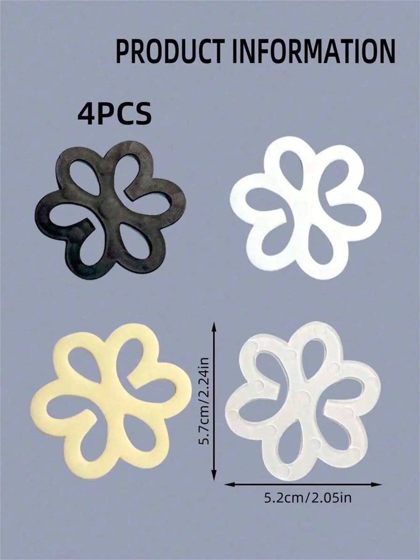 4-piece Flower Shaped Heart-shaped Butterfly Bra Buckle Invisible Qme 4pcs M