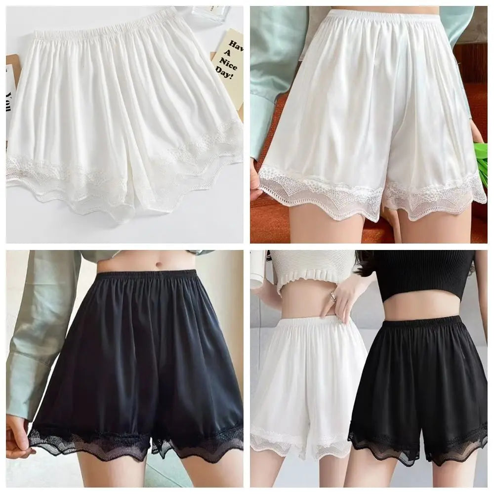 Cool Thin Lace Safety Pants Breathable Ice Silk Home Loose Summer Qme