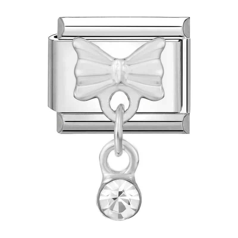 Y2k Italian Charm Silver Bracelet Series Blue Stars Zircon Bowknot