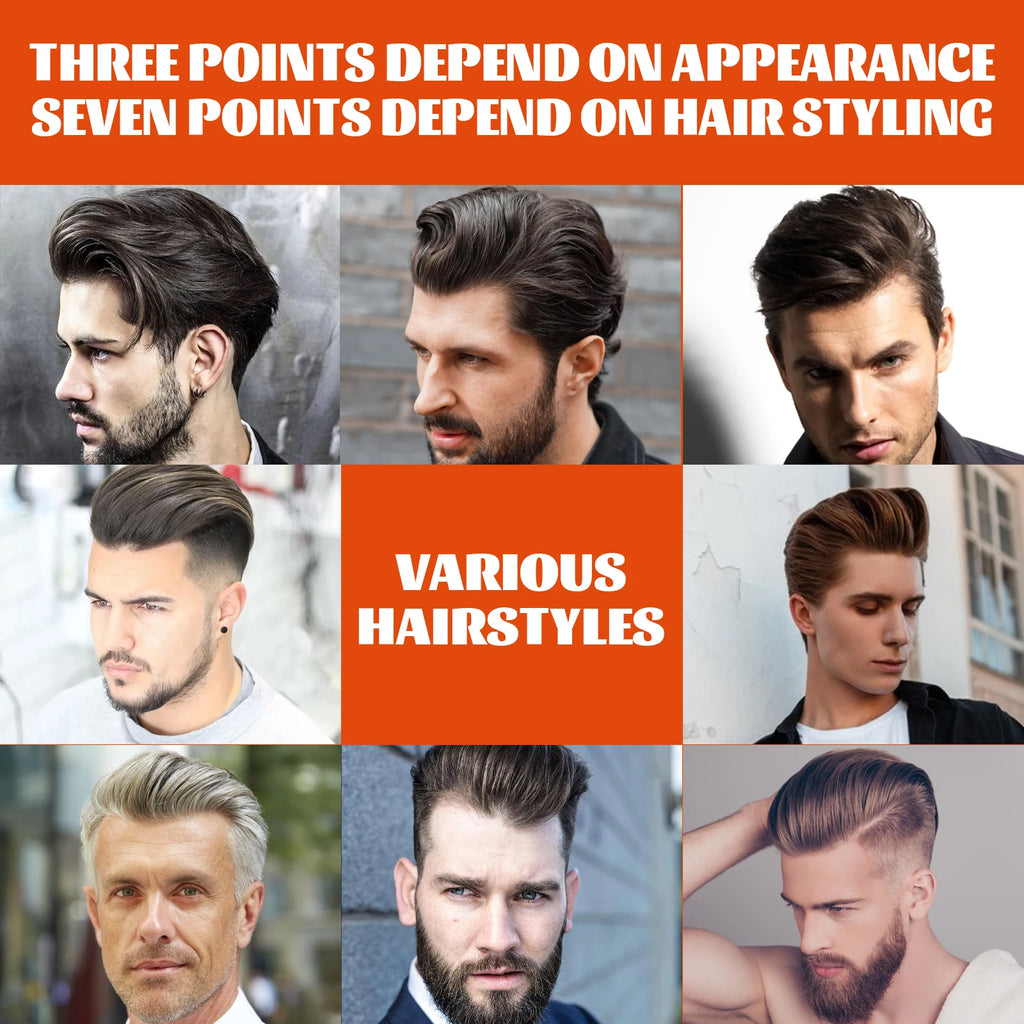 2 in 1 Men's Hair Styling Gel With Wide Tooth Comb Long-lasting Fluffy Hair Styling Oil Styling Cream Strong Hold & Shine Qme