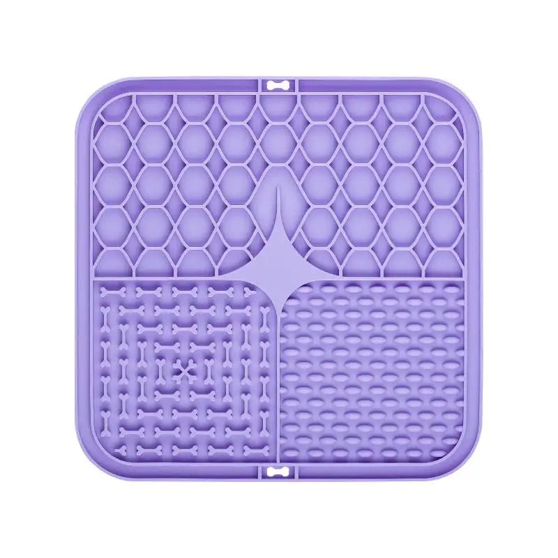 Pet Licking Plate Slow Food Pad Silicone Tableware Bowl Suction Cup Qme Purple