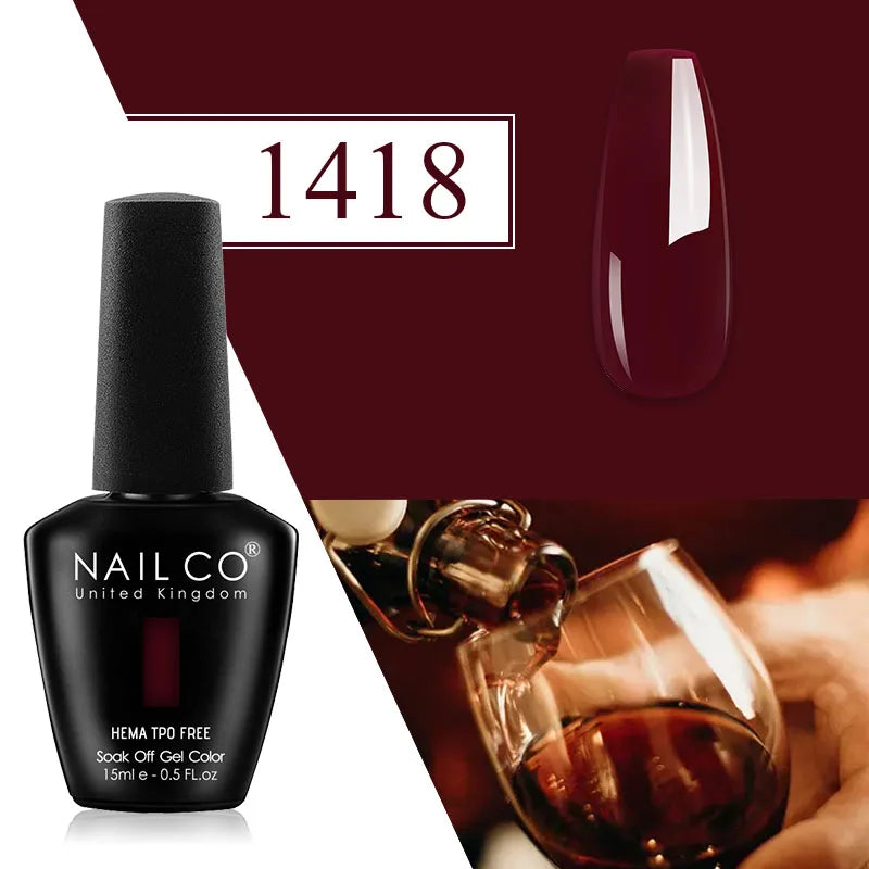 NAILCO Plum Gel Nail Polish Matte Coat Autumn Winter Semi Permanent