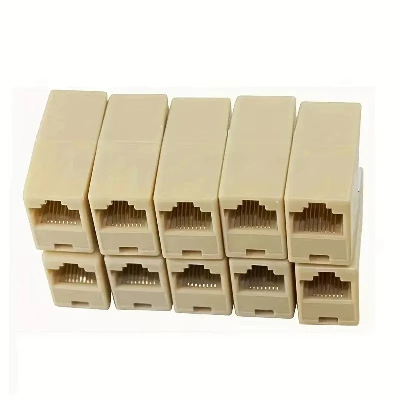 50PCS Network 8P8C Dual Connector 2-Wire 8-Core Cat5 Ethernet RJ45 Female to Female Straight Through Adapter Qme