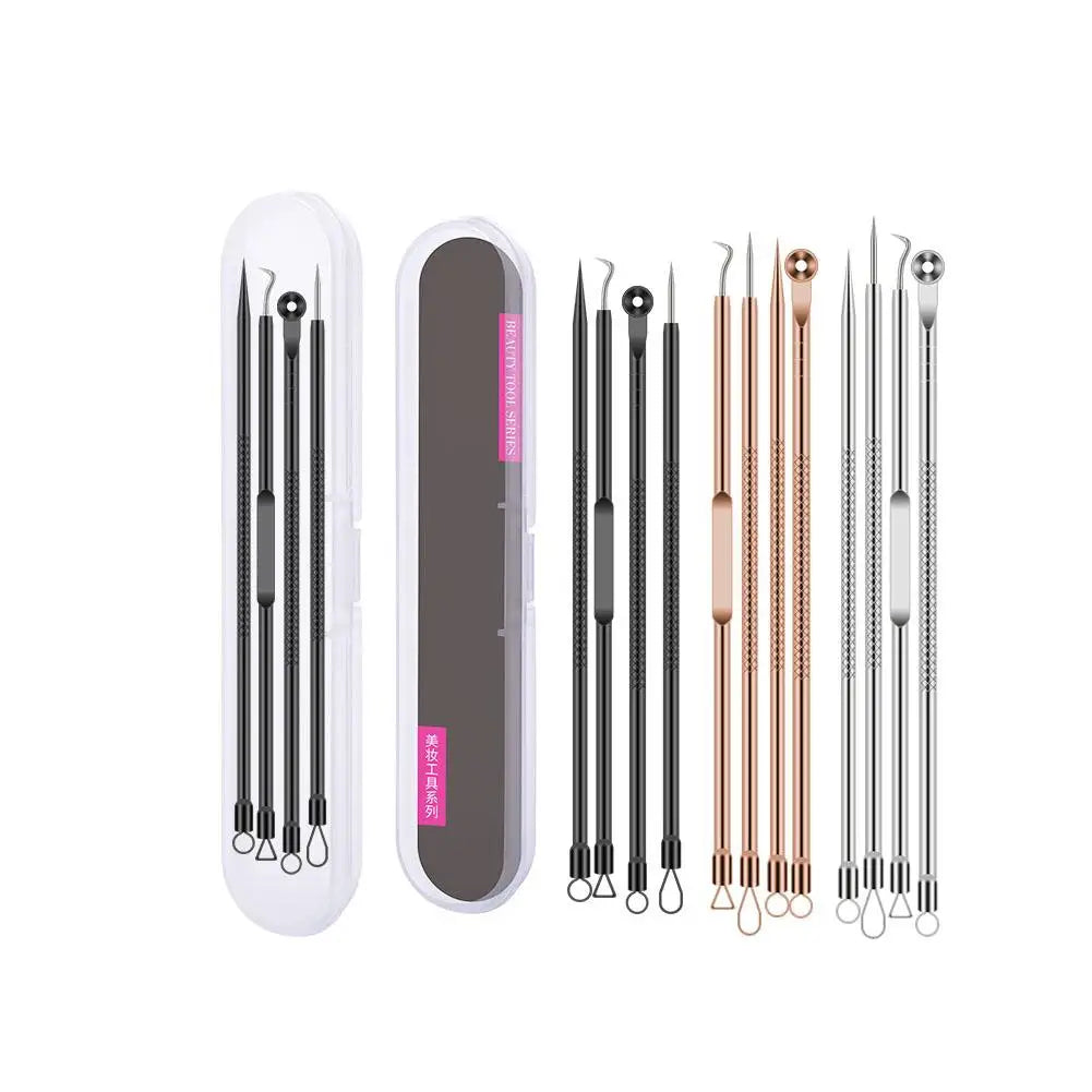 Blackhead Remover Tool Curved Tweezers Acne Needle Pimple Popper Qme