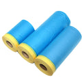 3 Rolls 25M Pre-Taped Masking Film Plastic Sheeting Automotive Washi Tape No Residue Painters PE Blue Drop Cloth for Painting Qme 3 Rolls 1.5Mx25M