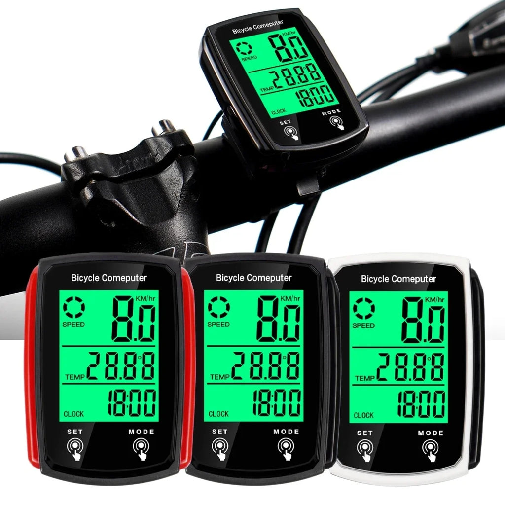 Bicycle Computer Wired Speedometer Bike USB Luminous LCD Rechargeable Odometer for Road Mountain Bike Cycling Speed Counter Qme