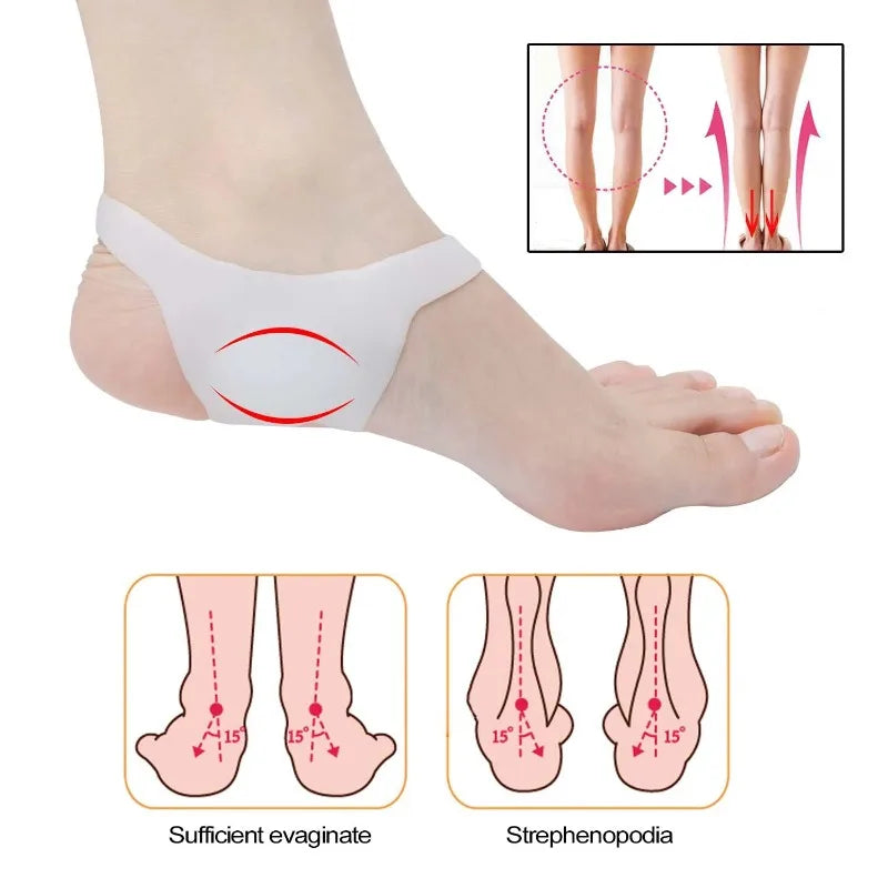 O-type Foot Support Insoles Pads No Slip Shoes Men Women Silicone Qme