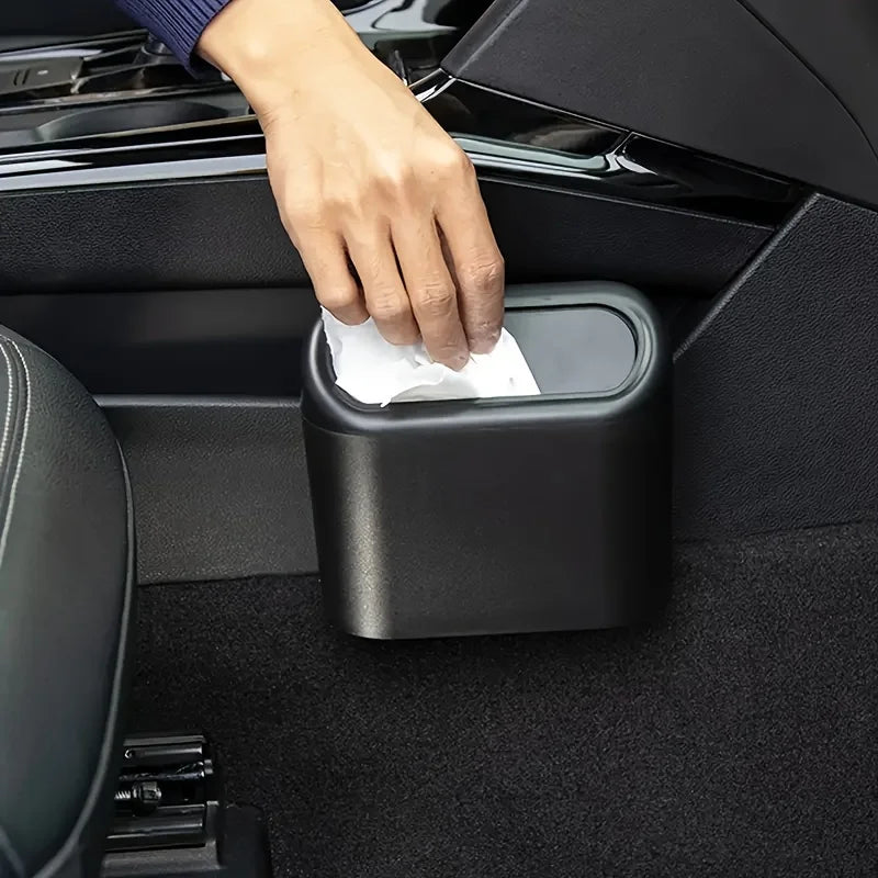 Mini Car Trash Can with 2 Garbage Bags, Leak Proof Car Trash Can, Multifunctional Storage Box, Suitable for Cars, Homes，Offices Qme