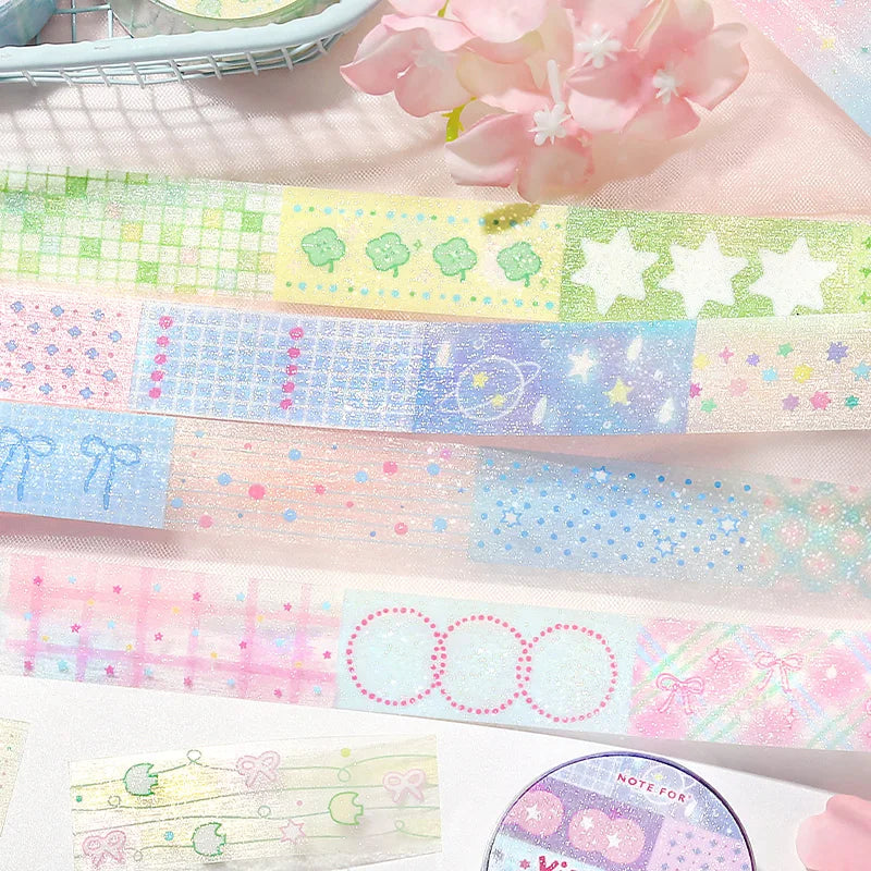 Korean Style Cartoon Light Salt Verse Making Tapes DIY Scrapbook Stickers for School Planner Decor Personalized Stationery Qme