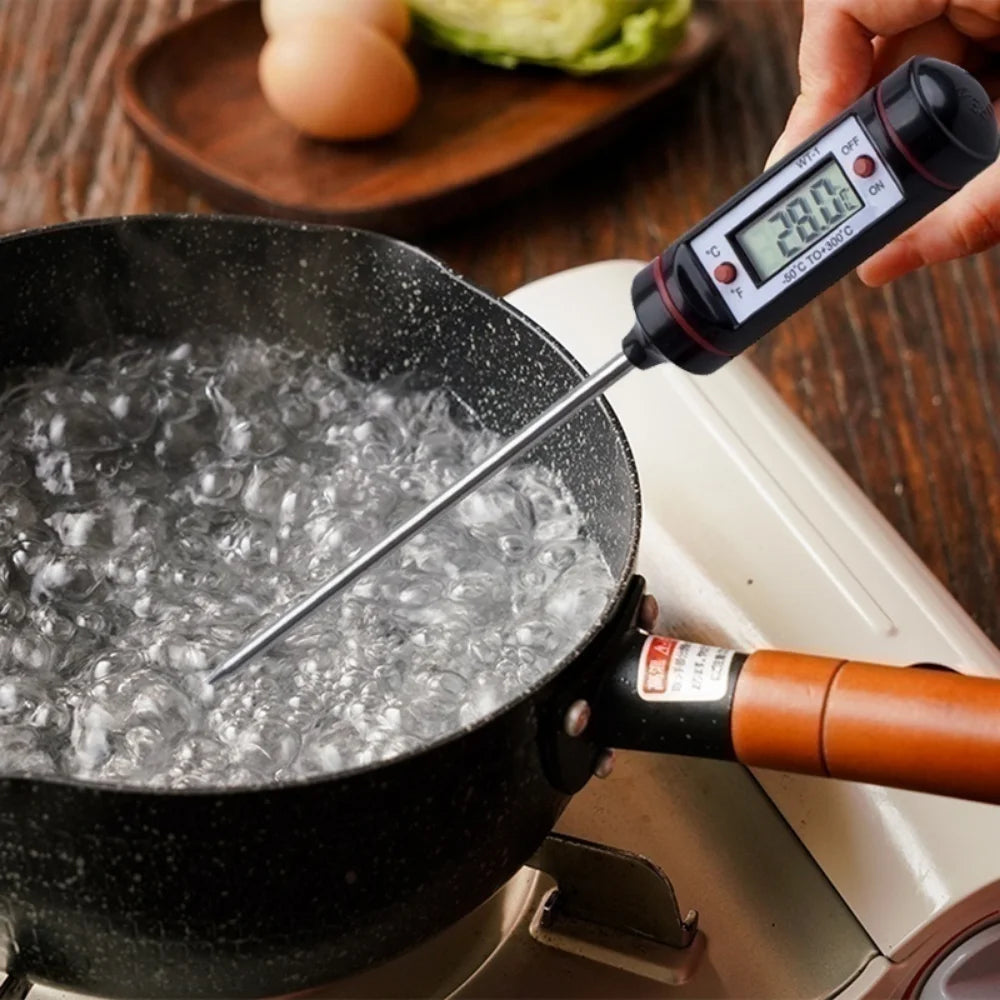 Digital Meat Thermometer Cooking Food Kitchen Probe Water Milk Oil Liquid Oven Digital Temperature Qme