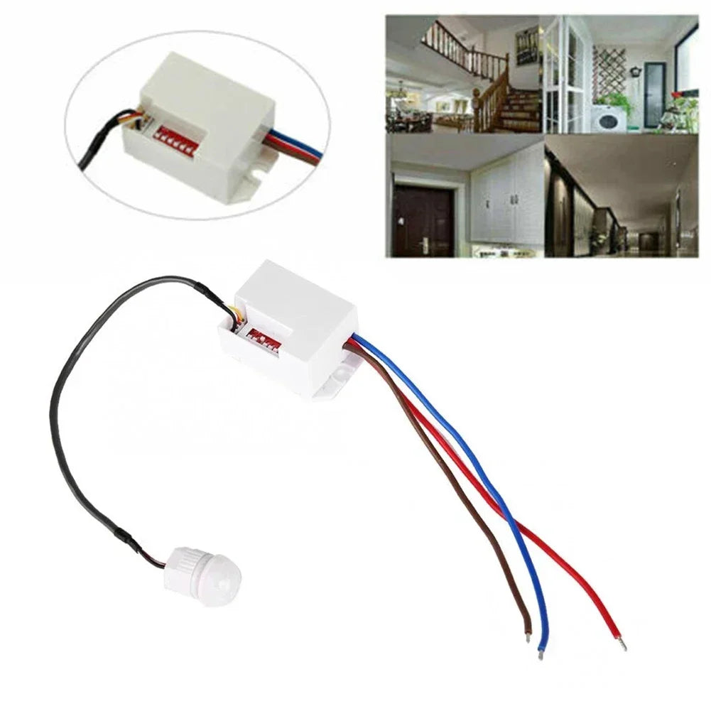 Light Switch PIR Sensor Detector Mini Recessed Motion Occupancy Rest Dips 6m 800W Adjustable Ceiling IP20 360° Qme