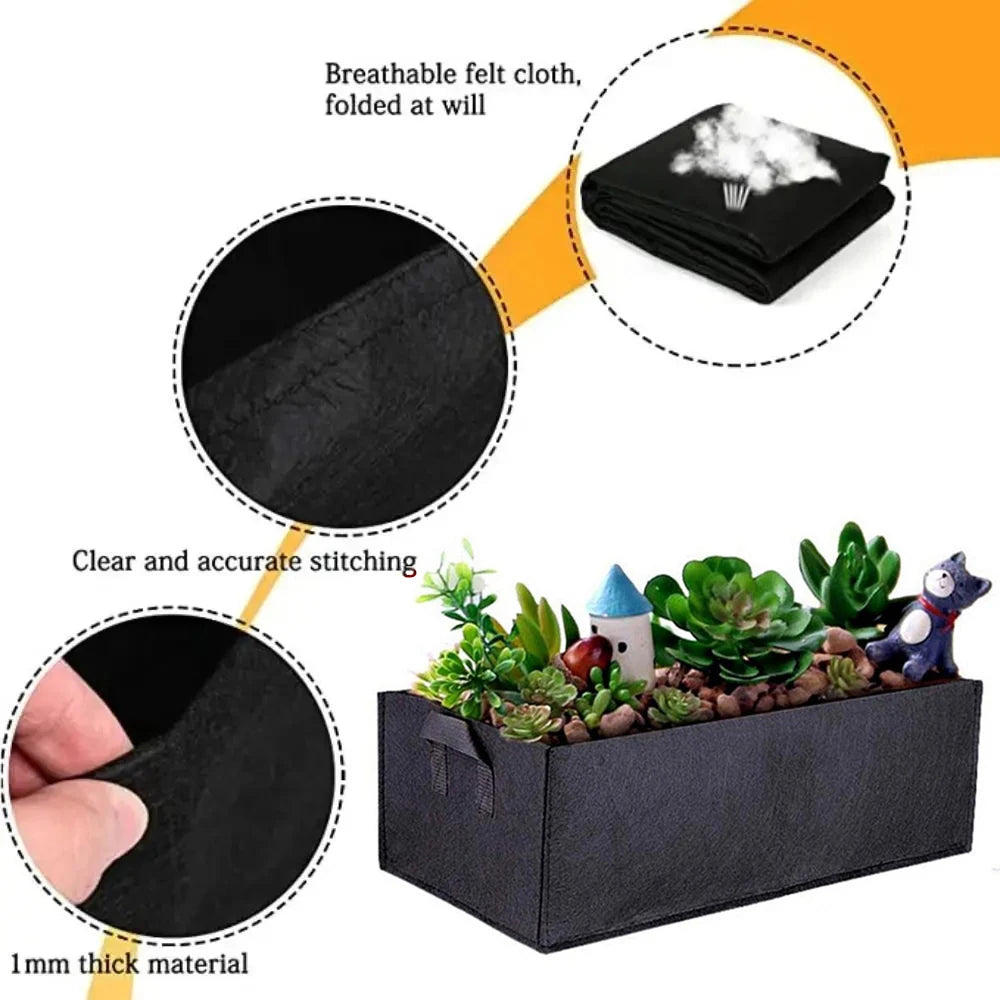 Garden Square Felt Growing Bucket Plant Growth Bag Multi-Functional Vegetable Plant Non-Woven Felt Growing Bag Qme