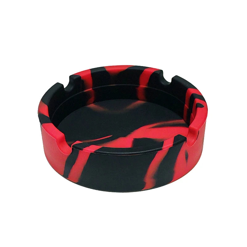 Round Silicone Ashtray Holder Portable Camouflage Anti-scalding Qme A2
