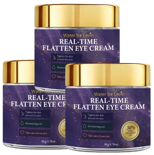 Real-Time Flatten Eye Cream, Firming & Moisturizing with Collagen, Caffeine, Retinol & Hyaluronic Acid Qme WHITE 50g
