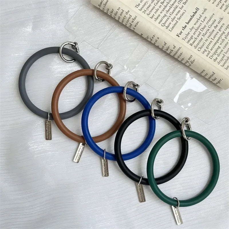 10pcs Anti - Lost Bracelet, Keychain Lanyard Strap, Soft Silicone Universal Hanging Ring for Mobile Phone Qme