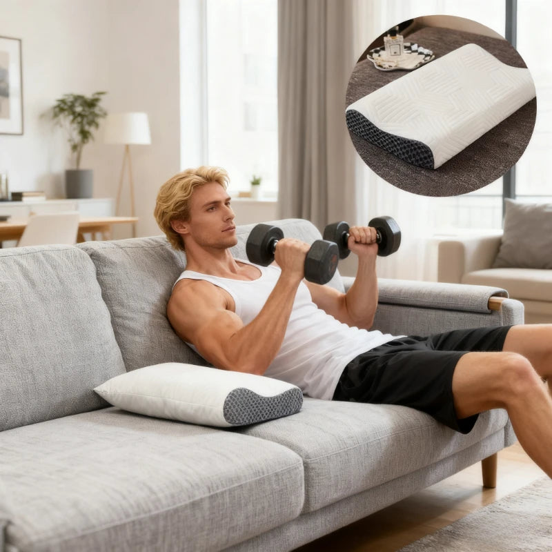 Neck Pillow Sleeping- Breathable Polyester Fits Side Back Stomach Qme