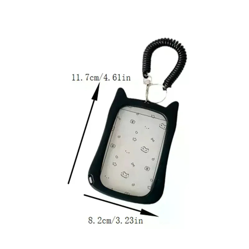 Cute Cat Photocard Holder Elastic Rope Card Idol Photo Storage Qme