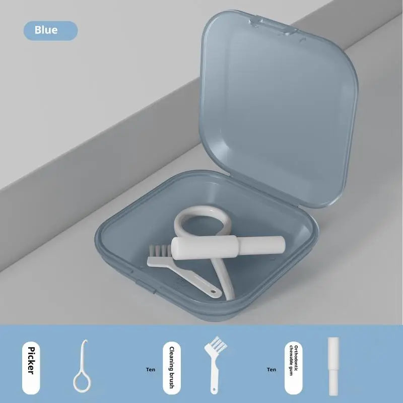 Invisible Braces Protective Storage Case Easy Snap Closure Safety Qme 2 Blue